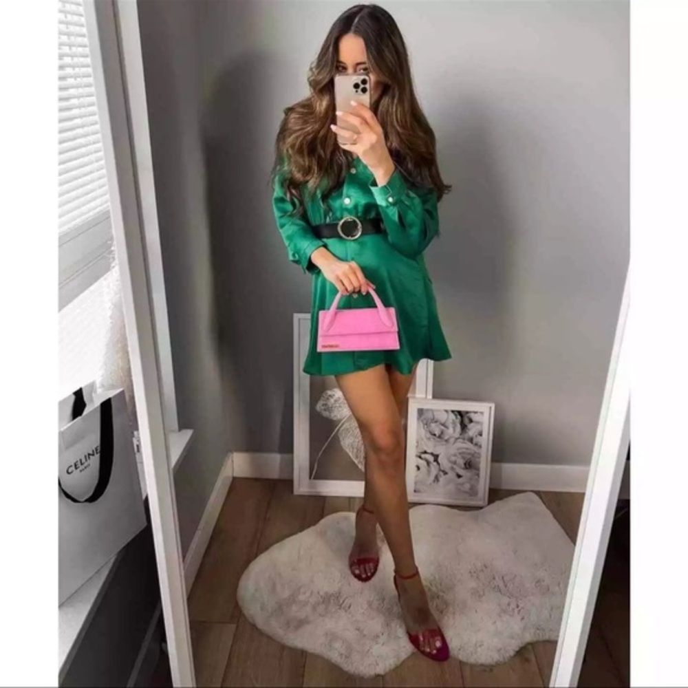 Zara satin effect dress